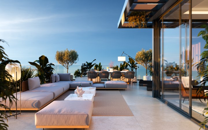 Nyproduktion av lägenheter nära stranden i Marbella centrum
