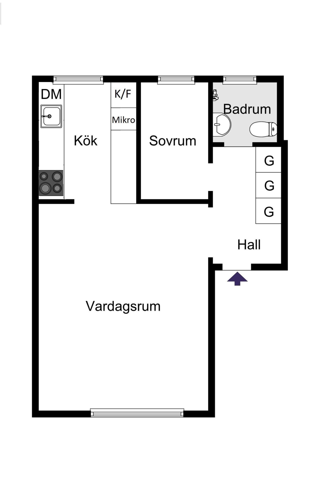 Valborgsmässovägen 12, 2 tr
