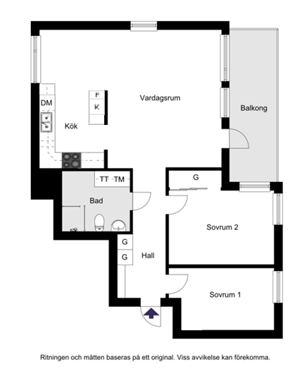 Planritning Stora Kvinns väg 64