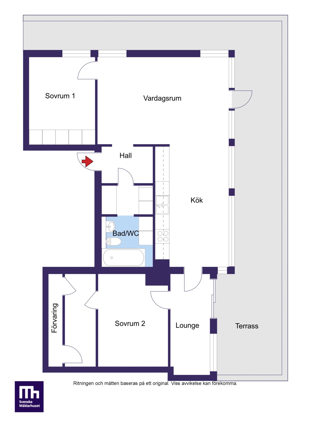 Floorplan letterhead - Sickla kanalgata 39 - Övre plan - 2D Floor Plan