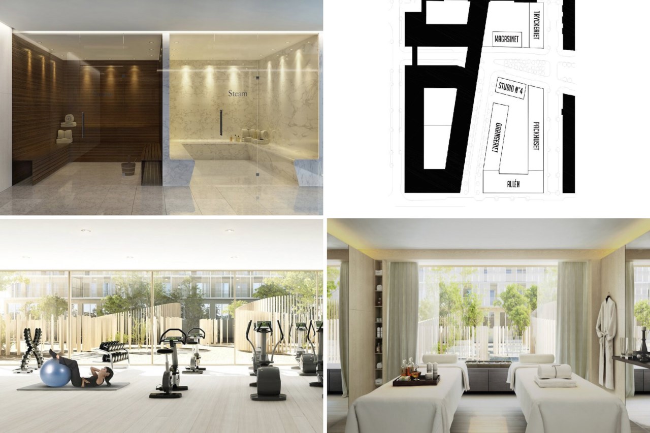 HG7, bastu, gym och spa (bilder från byggherre)