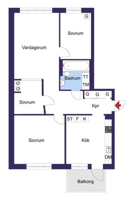 Alternativ planlösning 4:a