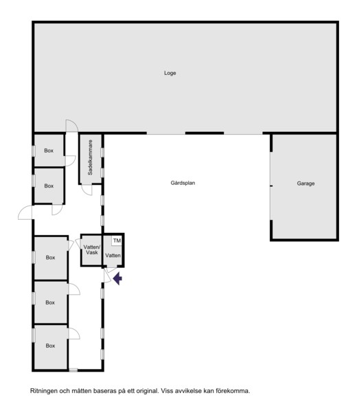 Planritning Stall, loge, garage