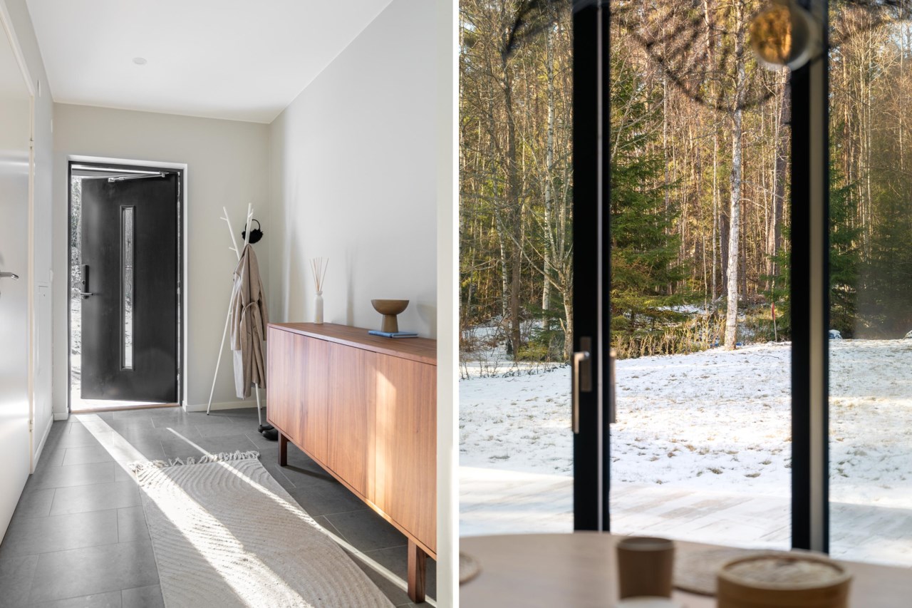 Rymlig hall och genomgående fint ljusinsläpp