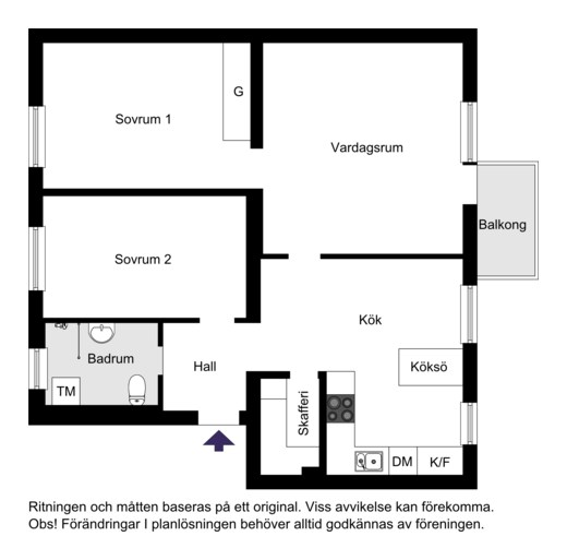 Kvarnbacksvägen 57, 1 tr.