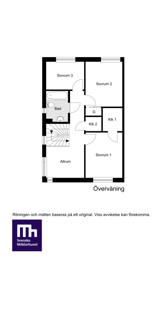 Planritning övervåning