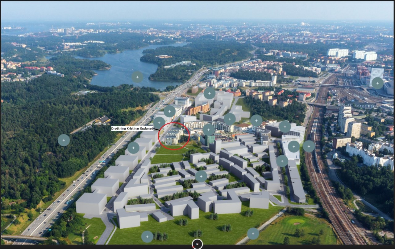 Bild från Ulriksdals hemsida som visar att inget ska byggas framför huset!