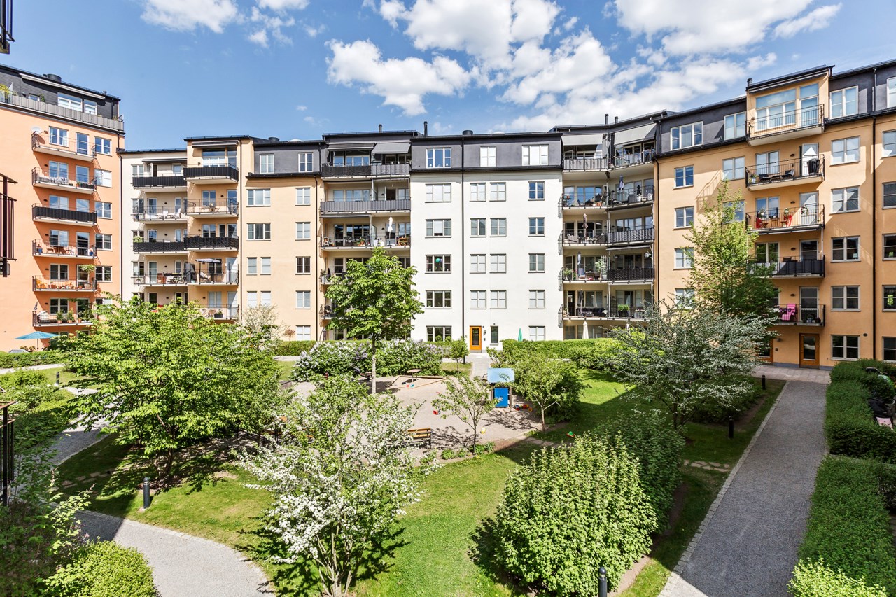 Grönskande innergård