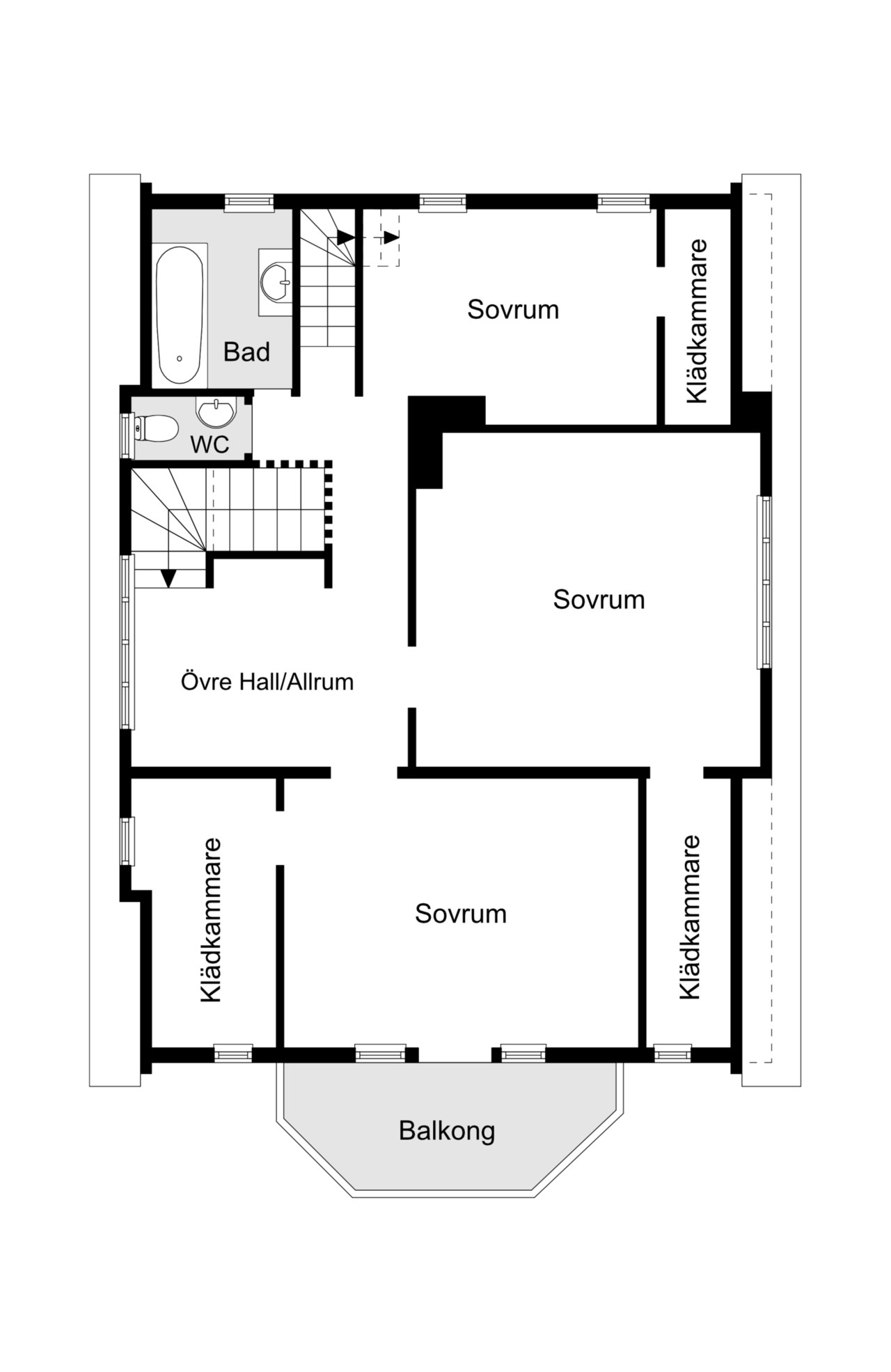 Planritning Övre plan
