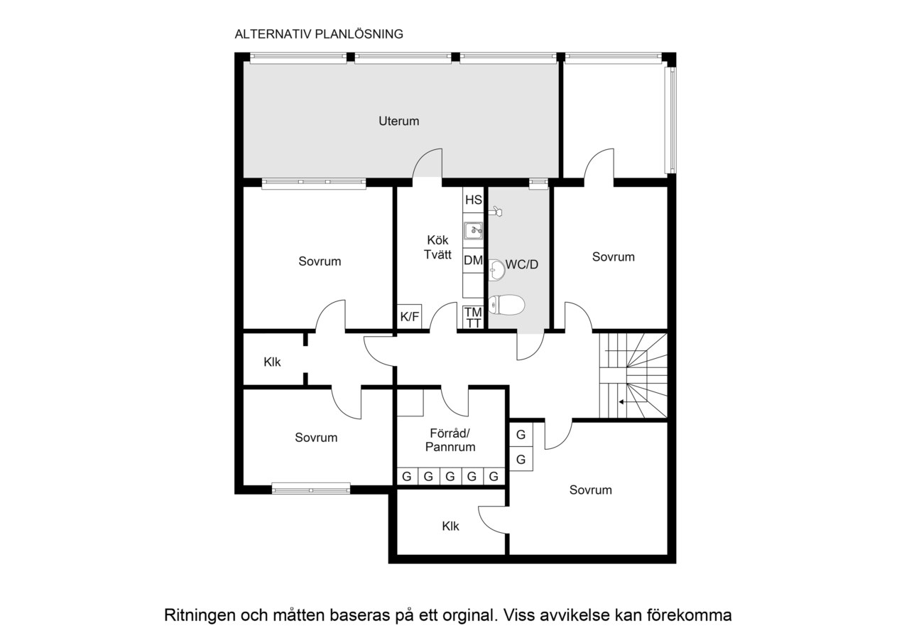Alternativ planlösning Souterrängplan