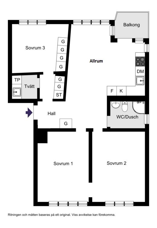 Planlösning Fredsgatan 4B