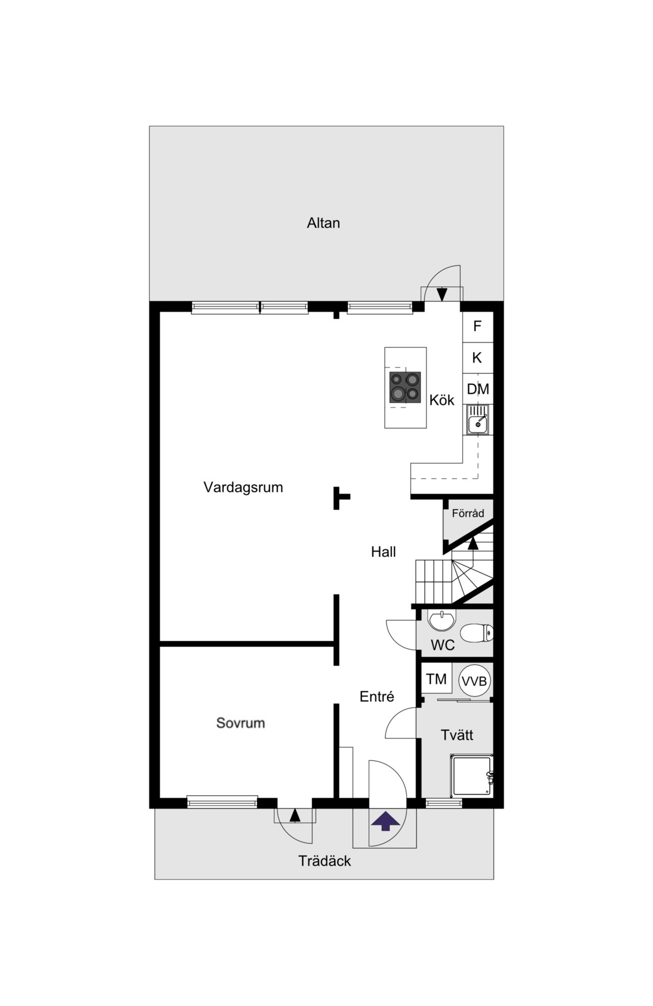 Planritning nedre plan