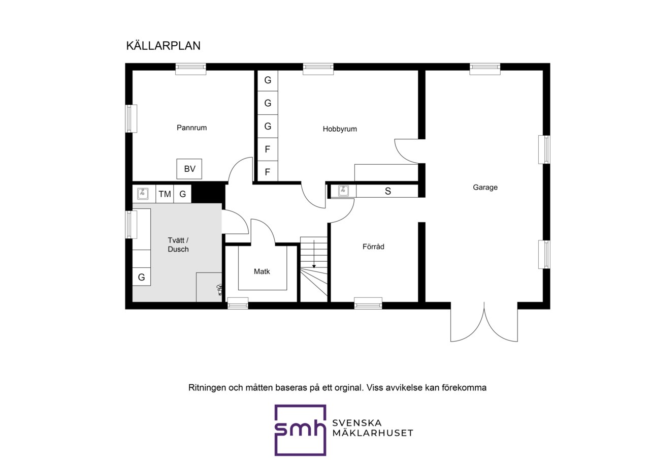 Planritning Lärarvägen 12 Källarplan