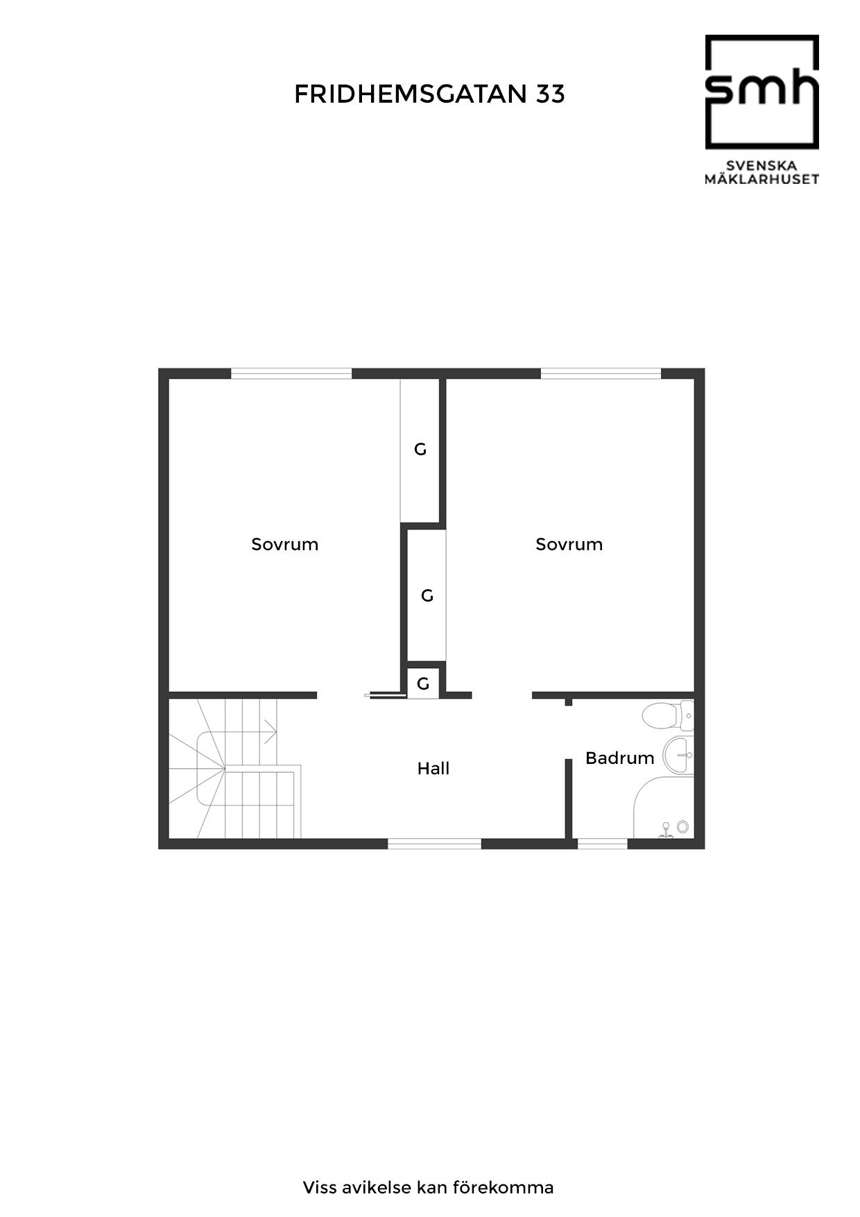 Planritning övre plan