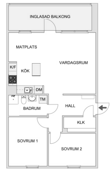 Planlösning Ynglingavägen 20c