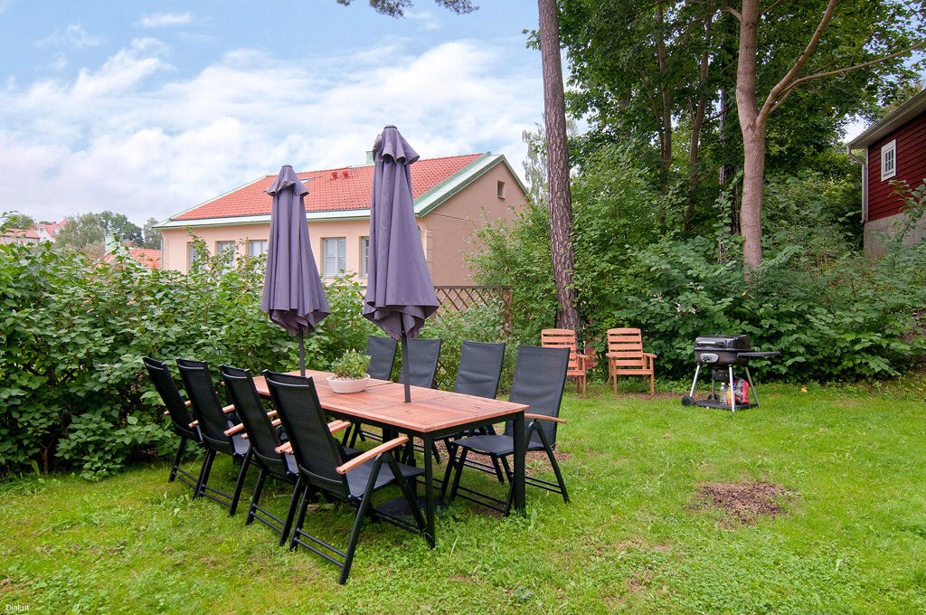 Fastighetens baksida vår/sommar