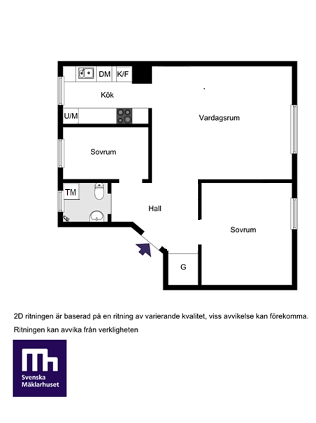 *Alternativ planlösning för 3 rok. Tillstånd av föreningen samt bygglov kan krävas.