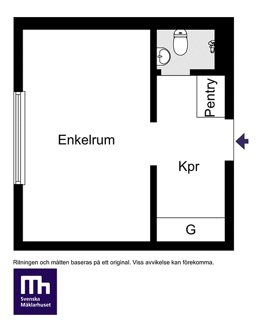 Planritningen baseras på ett original. Avvikelser kan förekomma.