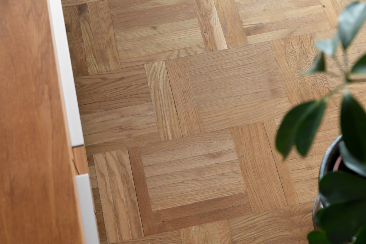 Detaljbild parkettgolv