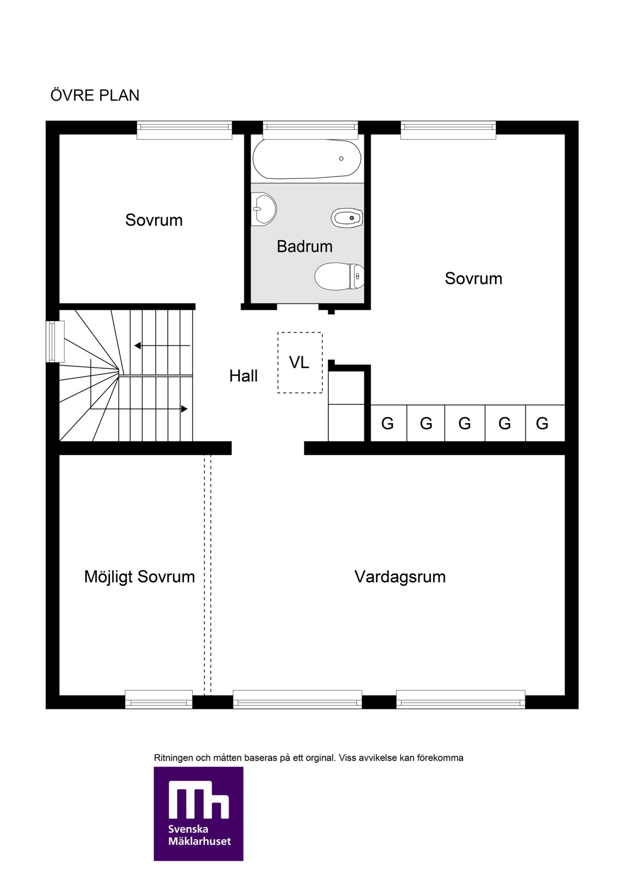 Planlösning övre plan