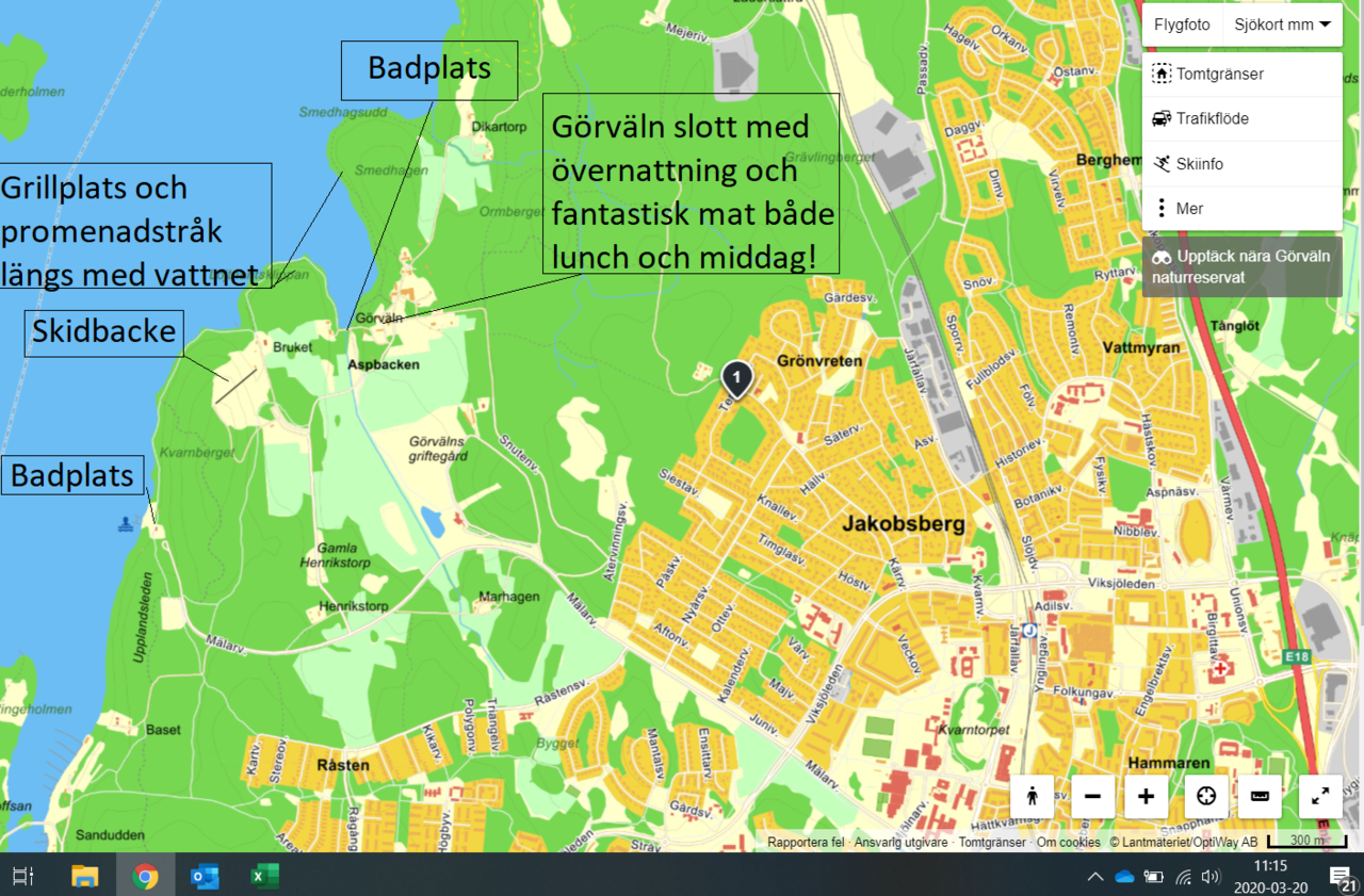 Karta över närliggande smultronställen