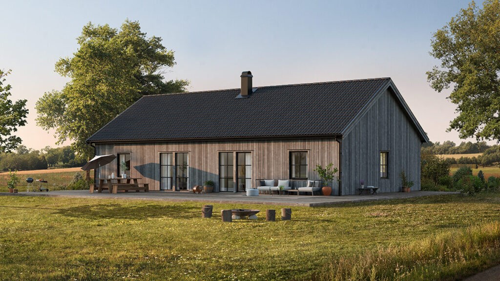 Förslaget gällande bilden ovan från Fiskarhedenvillan på byggnad är ett förslag och inget förbehåll vid köp av tomt.